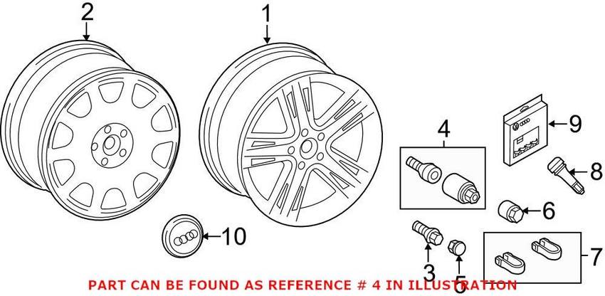 Audi Wheel Lug Bolt 4F0698139C806